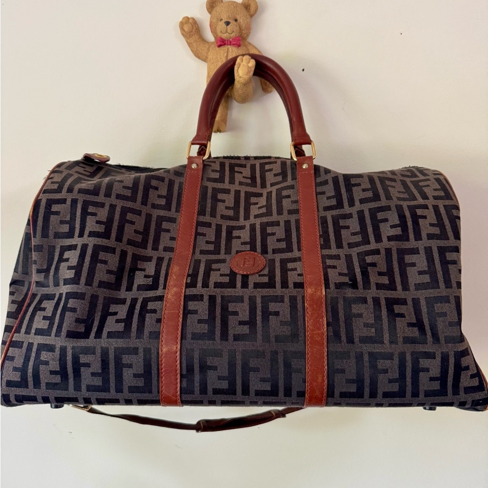 Vintage Fendi Zucca Monogram Duffle Bag – Authentic 1980s FF Logo Weekender
